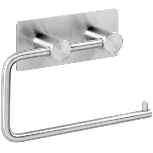 Toilet Paper Holder Square without Cover – Adhesive Mount – Brushed