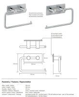 Toilet Paper Holder Square without Cover – Adhesive Mount – Brushed
