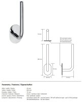 Spare Toilet Paper Holder Oval – Adhesive Mount – Polished