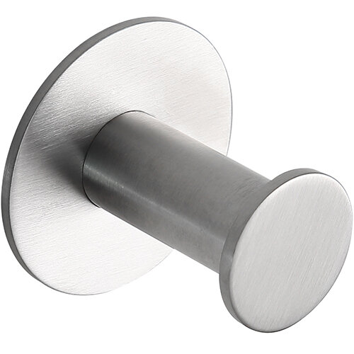 Single Round Hook – Adhesive Mount – Brushed