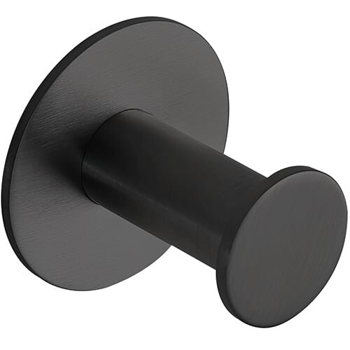 Einzelhaken Basic, Rund – Selbstklebend, Schwarz