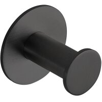 Einzelhaken Basic, Rund – Selbstklebend, Schwarz