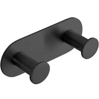 Doppelhaken Oval Basic – Selbstklebend, Schwarz