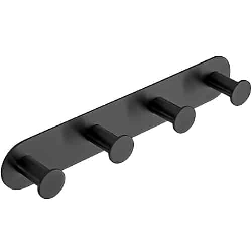 4-Compartment Hook – Adhesive Mount – Black