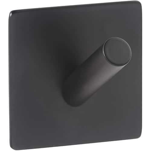 Einzelhaken für Bademantel, Basic – Selbstklebend, Schwarz