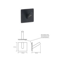 Einzelhaken für Bademantel, Basic – Selbstklebend, Schwarz