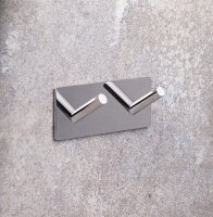 Double Square Hook - Adhesive Mount – Polished