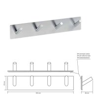 Hakenleiste mit 4 Handtuchhaken Basic matt