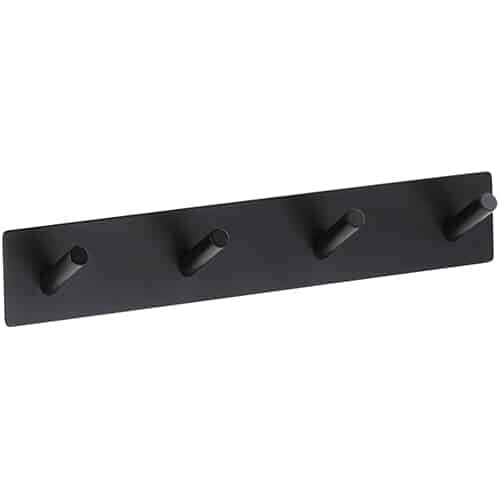 4-compartment hook – Adhesive Mount – Black