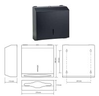 Hand Towel Dispenser black, 280 mm