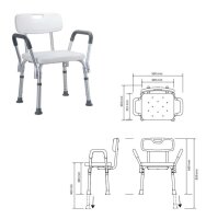 Shower Chair with Backrest and Armrests