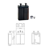 Doppelter Seifenspender mit Magnetverschluss 2 x 500 ml, eckig, schwarz