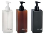 Doppelter Seifenspender mit Magnetverschluss 2 x 500 ml, eckig, schwarz