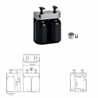 Double Soap Dispenser with Magnetic Lock 2x500 ml round, polished