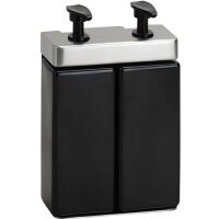 Double Soap Dispenser with Magnetic Lock 2x500 ml square, brushed