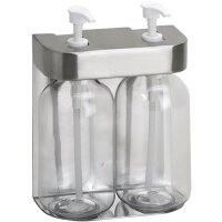 Double Soap Dispenser with Magnetic Lock 2x500 ml round,...