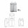 Double Soap Dispenser with Magnetic Lock 2x500 ml square, polished