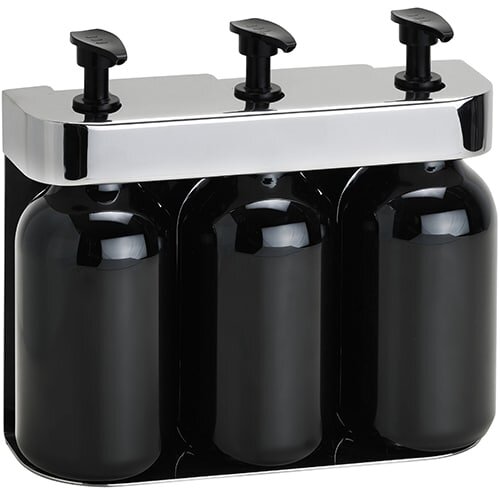 Triple Soap Dispenser with Magnetic Lock 3x500 ml round, polished