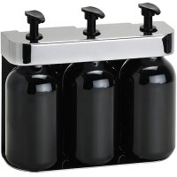 Triple Soap Dispenser with Magnetic Lock 3x500 ml round,...
