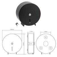 Toilettenpapierhalter für Großrollen ø 200 mm, schwarz