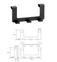 Türgarderobe Schwarz 3 Haken