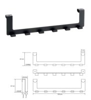 Türgarderobe Schwarz 6 Haken