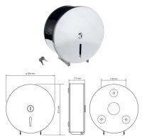 Toilettenpapierhalter für Großrollen ø 200 mm, glänzend