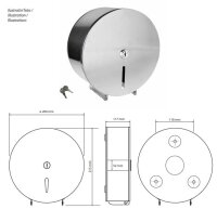 Toilettenpapierhalter für Großrollen ø 200 mm, matt