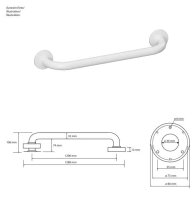 Grab Bar 1200 mm white