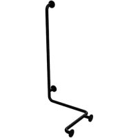 Winkelgriff Eck, links, mit Abdeckung – Schwarz