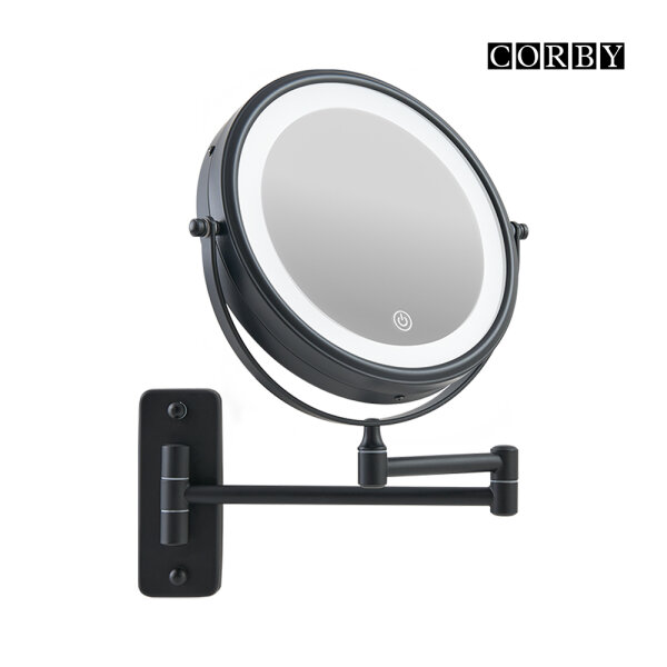 LED Cosmetic Mirror with 5x Magnification, black
