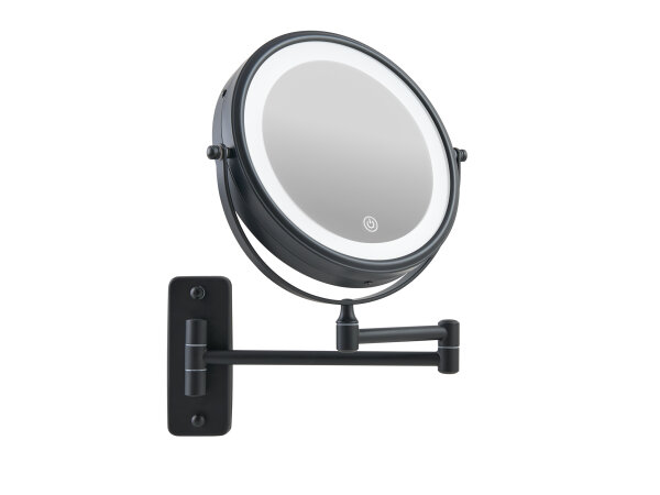 LED Cosmetic Mirror with 5x Magnification, black