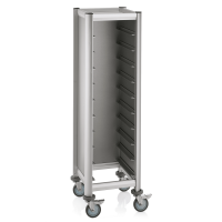 Tray Trolley for 10 Trays with Alu-Profiles, silver