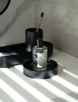 Baker Quadratischer Taschentuch Spender in schwarzem Marmor