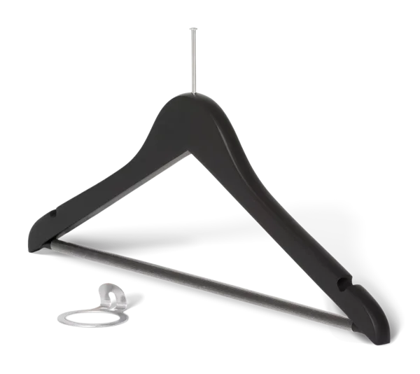 Anti-theft Hanger Melville with Pin and Trousers Bar BLACK