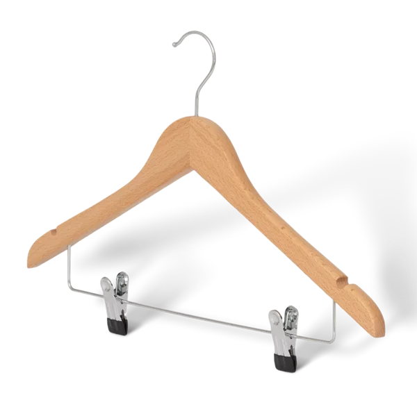 Hotel Hanger Graham with Hook and Clips NATURAL