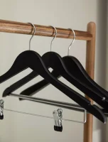 Hotel Hanger Graham with Hook and Clips BLACK