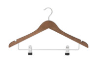 Hotel Hanger Graham with Hook and Clips WALNUT