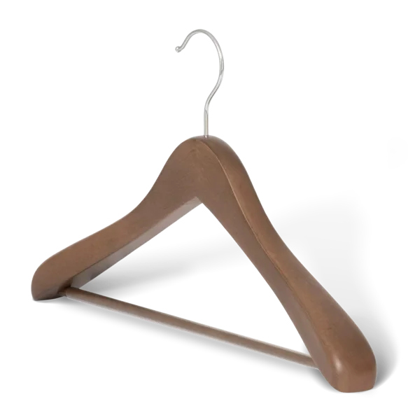 Hotel Hanger Edward with Hook and Trousers Bar WALNUT