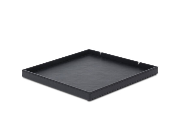 Square Welcome Tray with Stitching Fuji Black