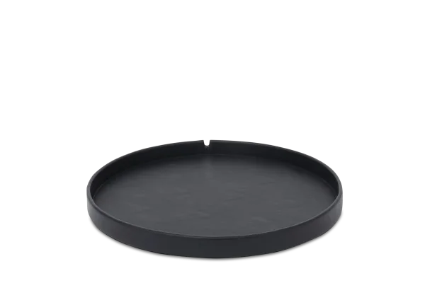 Round Welcome Tray with Stitching Maroa Black