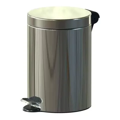 Pedal Waste Bin 3 L with Fire-Retardant Additive shiny