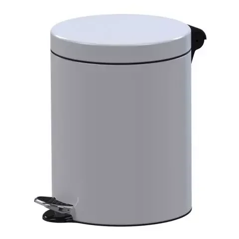 Antibacterial Pedal Waste Bin 5 L white