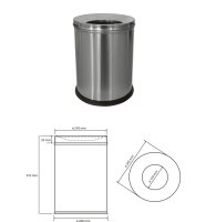 7,5 L Waste Bin Stainless Steel polished