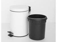 Corby Tritt-Mülleimer in Weiss 3 Liter