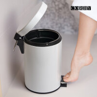 Corby Tritt-Mülleimer in Weiss 3 Liter