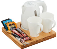 Emberton Bamboo Welcome Tray Tongwell Natural with Kettle...
