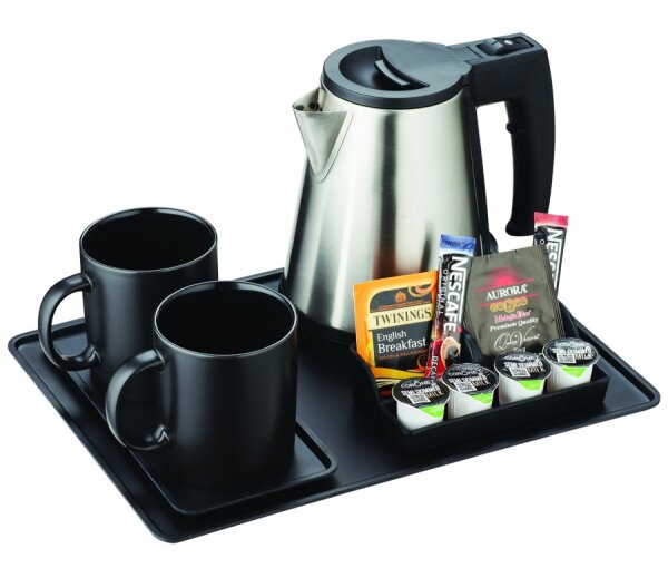 Emberton Welcome Tray Heywood COMPACT with Sachet Holder and Hotel Kettle MALVERN 0.5 L
