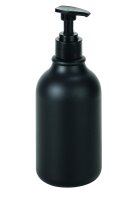 Round Bottle with Pump 500 ml black