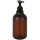 Round Bottle with Pump 500 ml brown